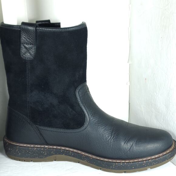 Abeo Men's Bryson US10,5 Full Grain Black Leather PullUp Orthotic Shearling Boot - Picture 6 of 16